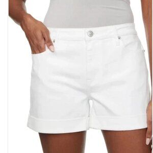 NEW Hudson Los Angeles Women's Size 14/34 White Mid-Rise Cuffed Hem Jean Shorts